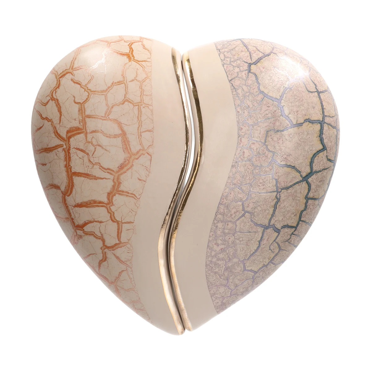 Urne double Heart Duo Beige en céramique