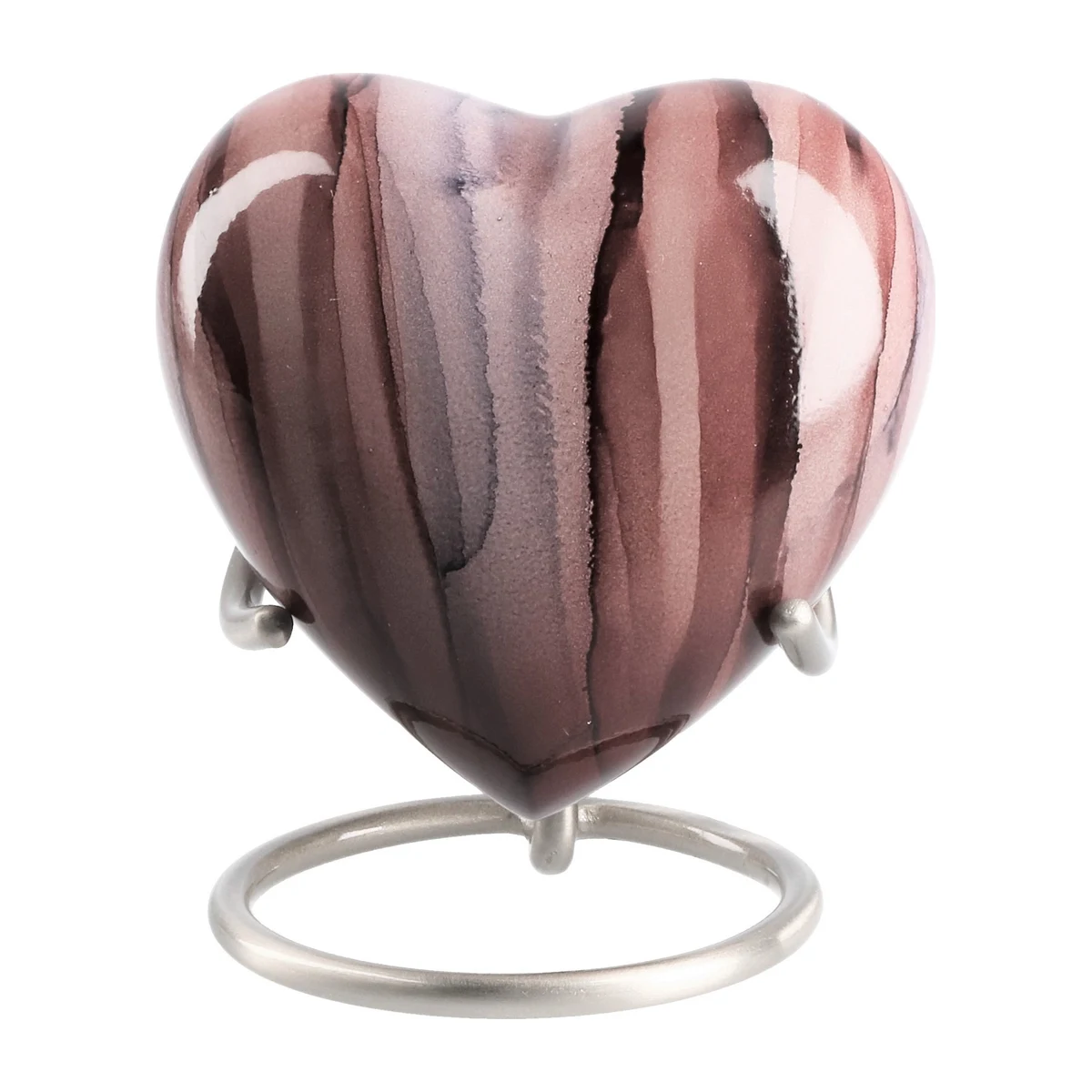 Mini-urne Elegance en aluminium rose avec socle