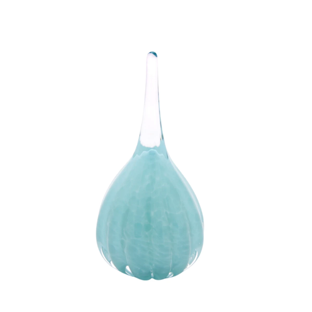 Mini-urne turquoise en verre cristal en forme de goutte