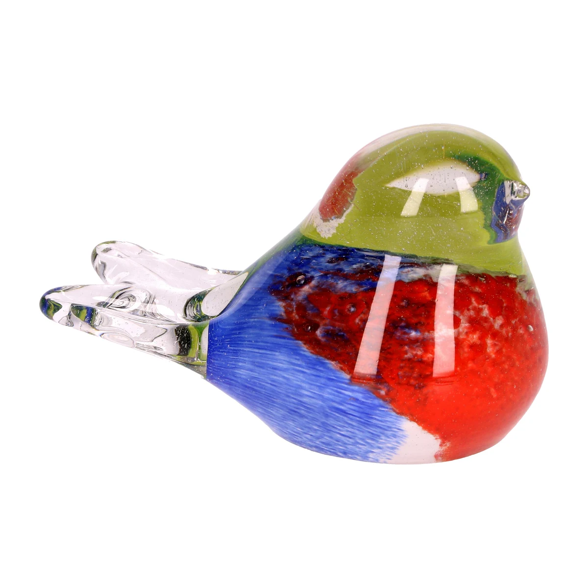 Mini-urne multicolore en verre cristal sculptée en forme d’oiseau