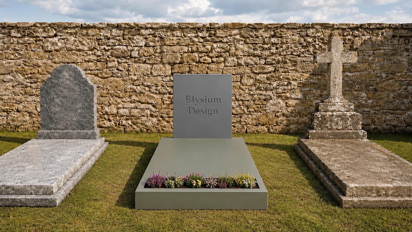 Monument funéraire contemporain en acier.
