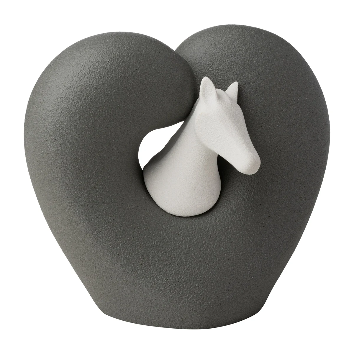 Urne Hug Horse en grès porcelaine avec sculpture de cheval